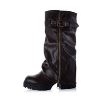 chunky zip boots