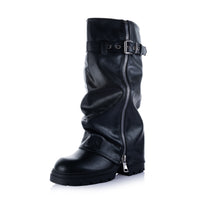 chunky zip boots