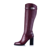 knee high belt boots