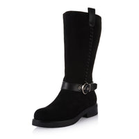 Woven Stitch Buckled Boot