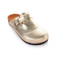 Metallic Belted Clogs