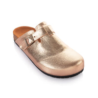 Metallic Belted Clogs