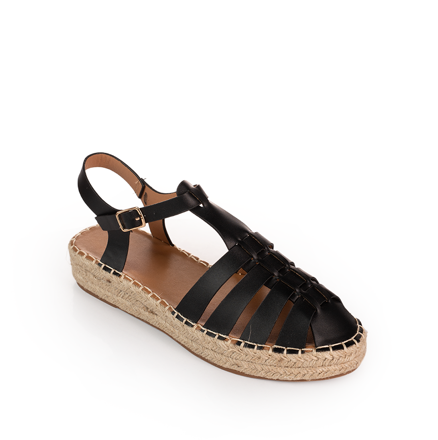 Caged leather sandals