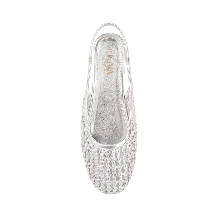 Mesh-Effect Slingback Ballerinas