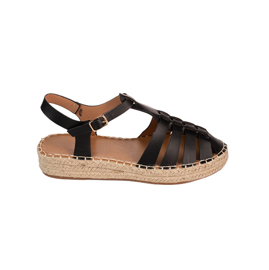 Caged leather sandals