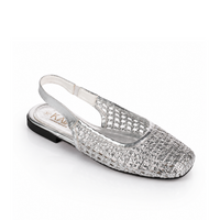 Mesh-Effect Slingback Ballerinas