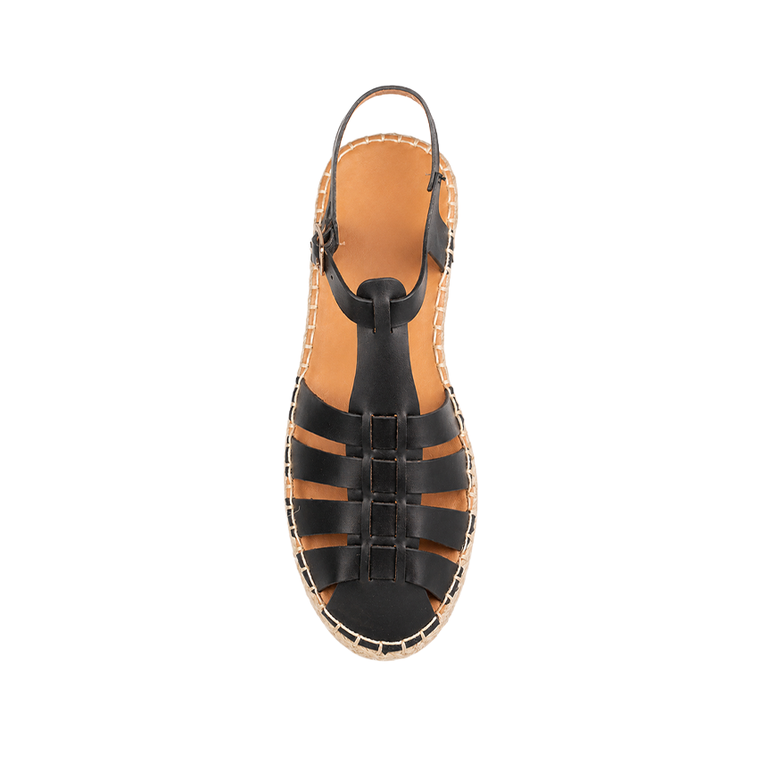 Caged leather sandals
