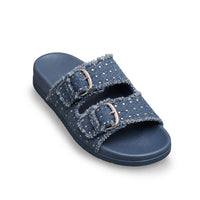 Double Buckle Studded Slippers