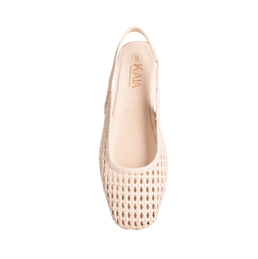Mesh-Effect Slingback Ballerinas