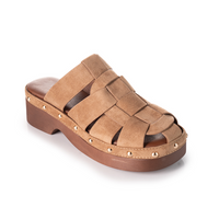 Woven fisherman flat mules