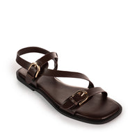 Double Buckle Strappy Flat Sandals