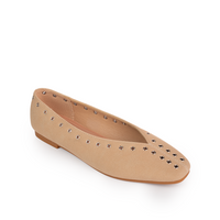 Studded suede ballerinas