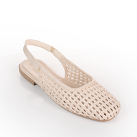 Mesh-Effect Slingback Ballerinas