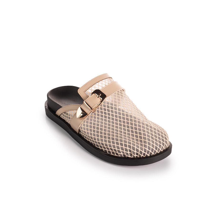 Leather Bind Mesh mules