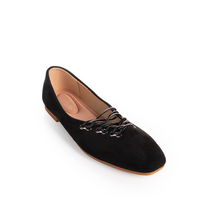 Suede lace-up Ballerina