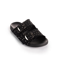 Double Buckle Studded Slippers