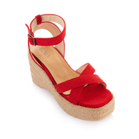 Cross-Strap Espadrille Wedges