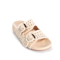Double Buckle Studded Slippers
