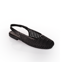 Mesh-Effect Slingback Ballerinas