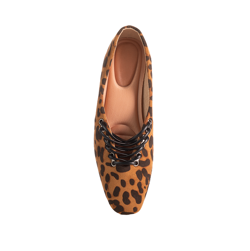 Suede lace-up Ballerina