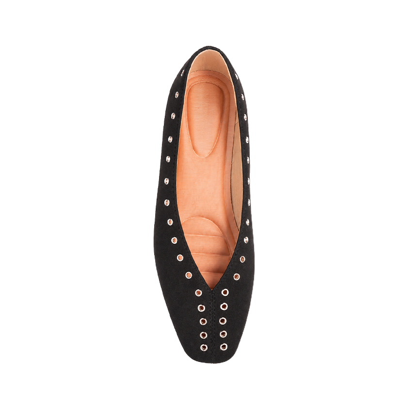 Studded suede ballerinas