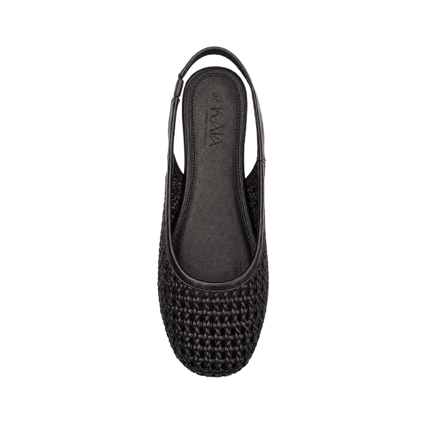 Mesh-Effect Slingback Ballerinas