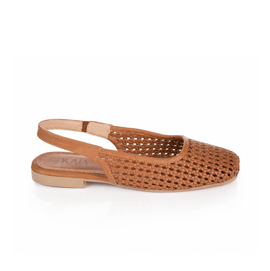 Mesh-Effect Slingback Ballerinas