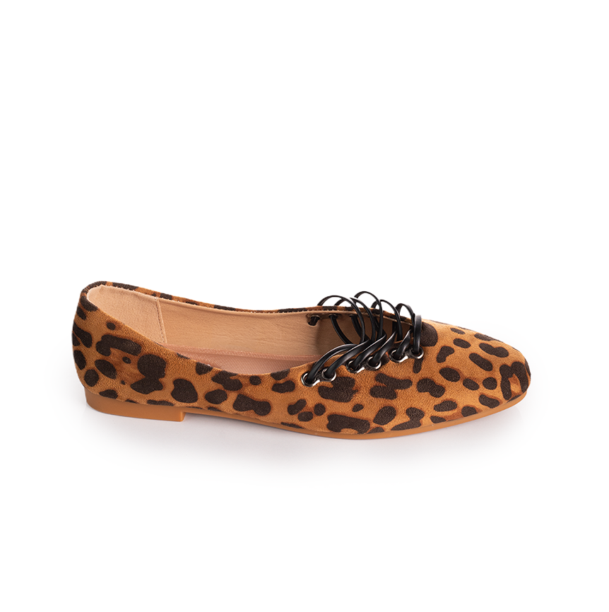 Suede lace-up Ballerina