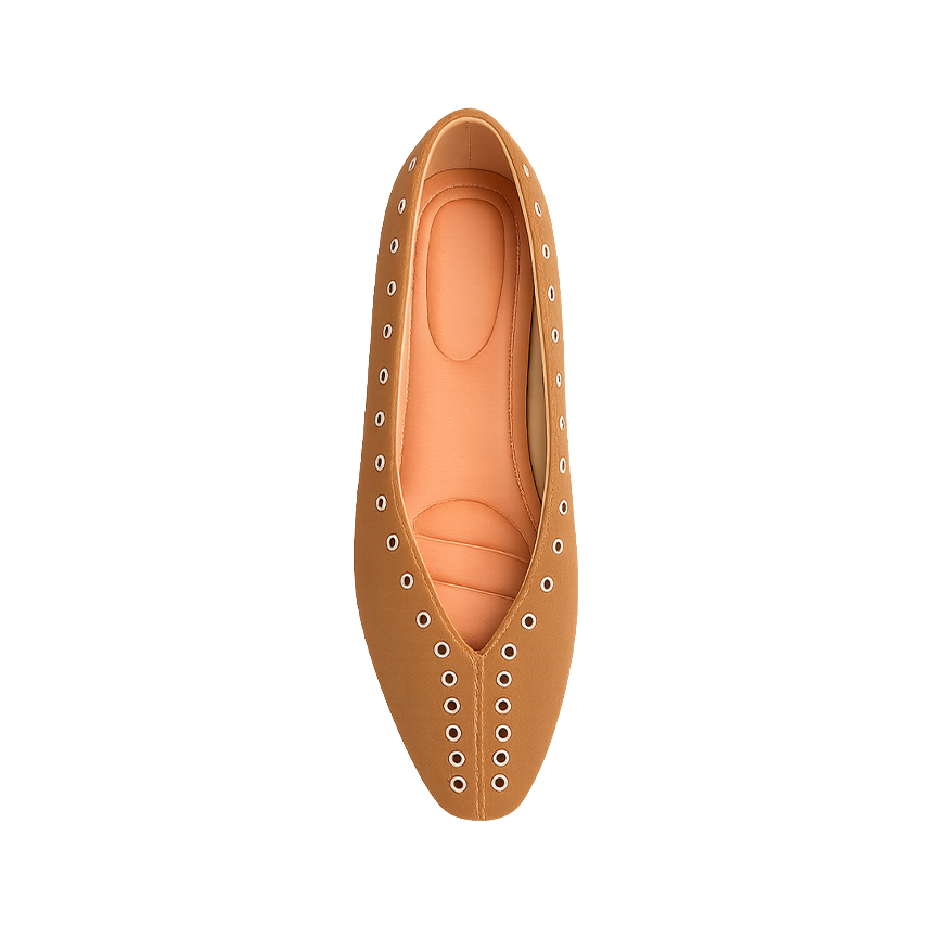 Studded suede ballerinas