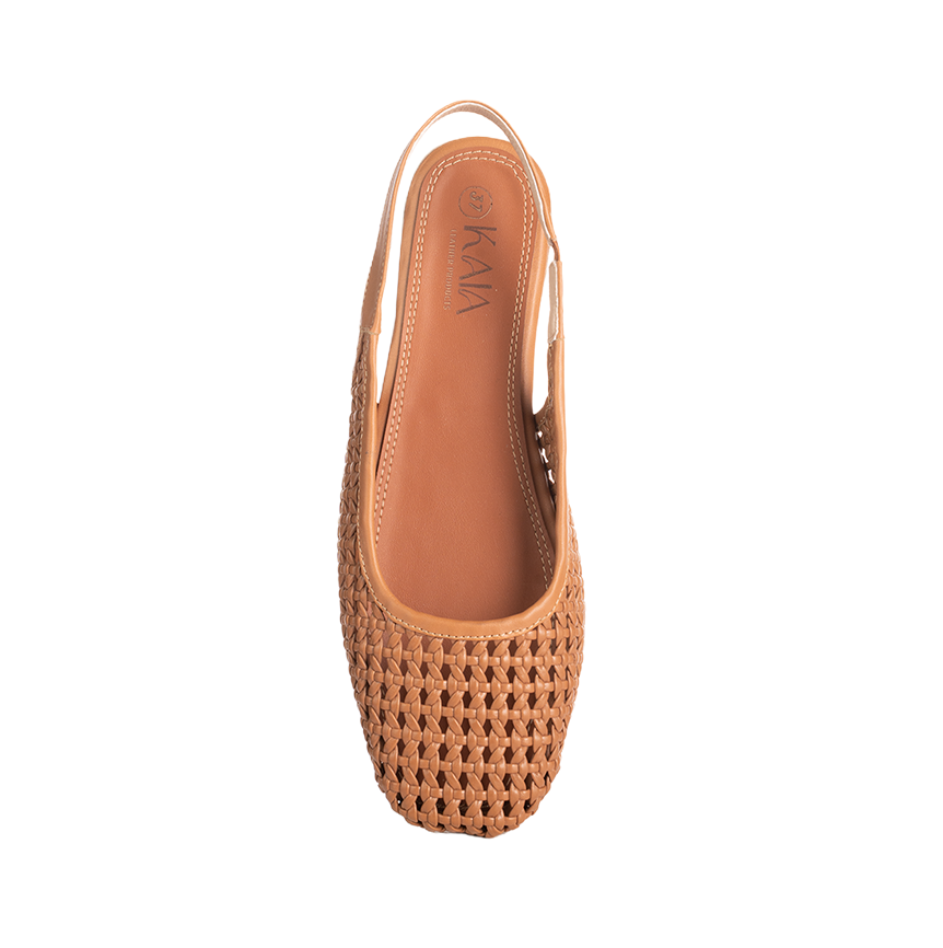 Mesh-Effect Slingback Ballerinas