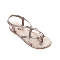Metallic Ankle-Strap Sandals