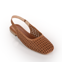 Mesh-Effect Slingback Ballerinas