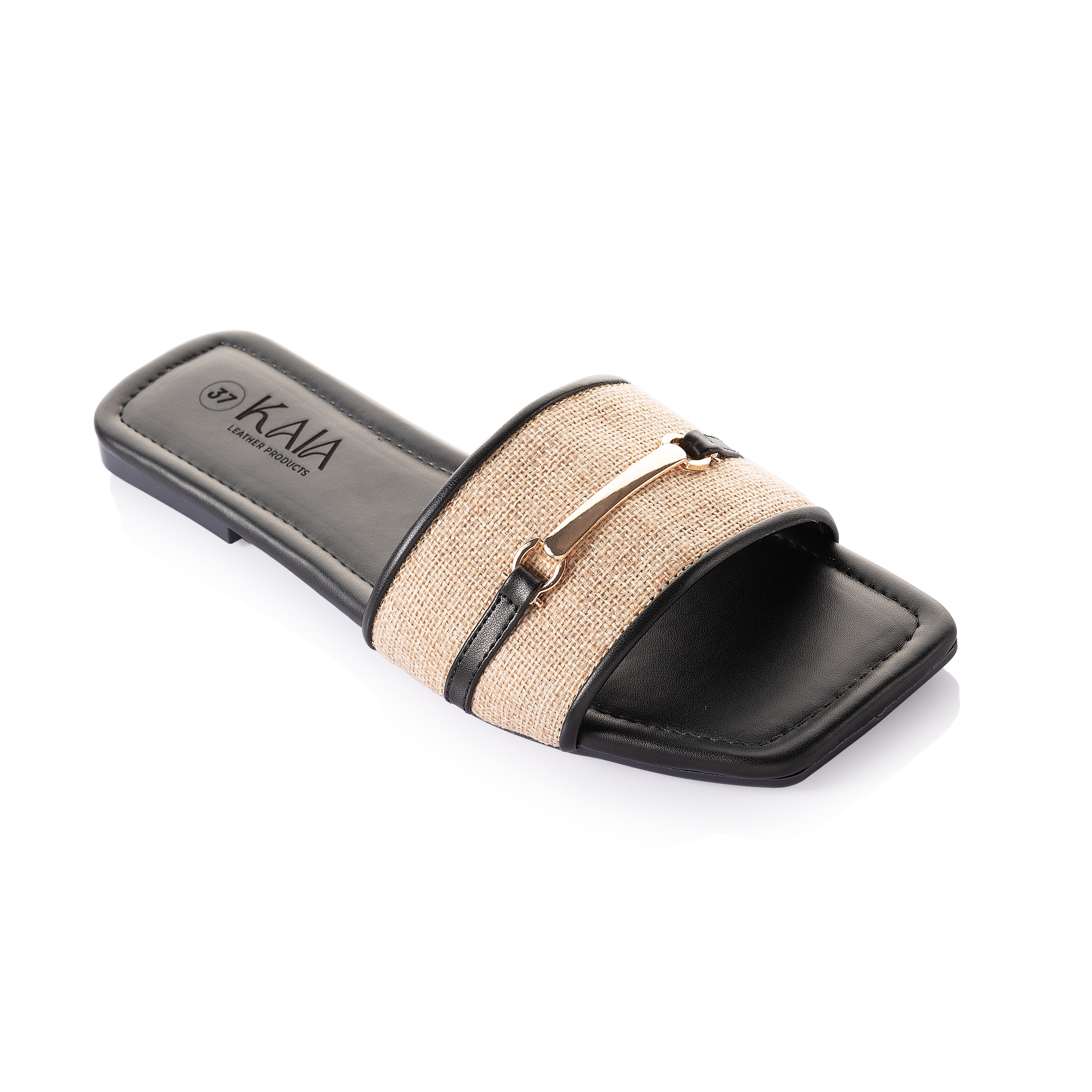 Rattan Leather Slipper