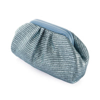 Gathered Tweed Clutch