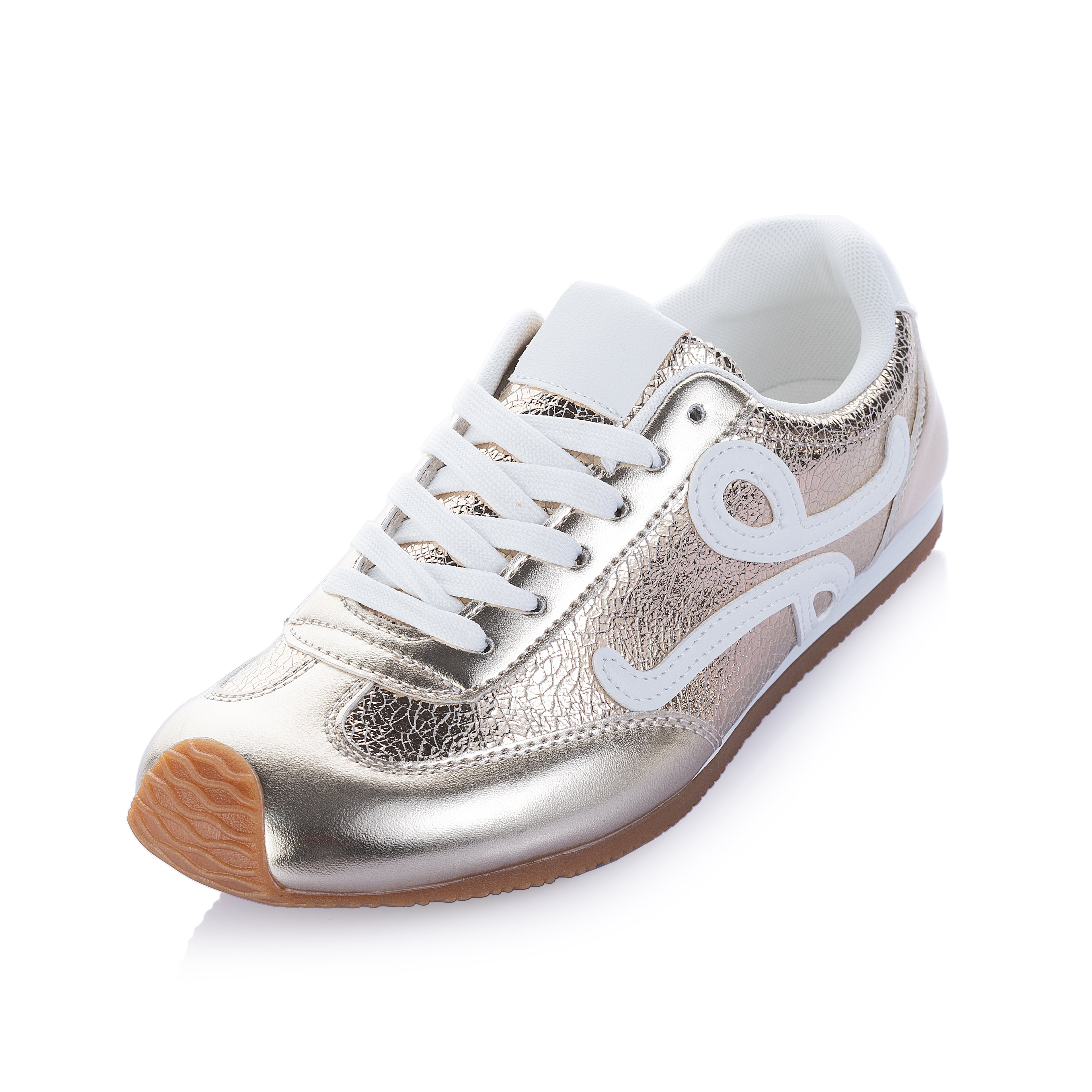 Metallic Crinkled Sneakers