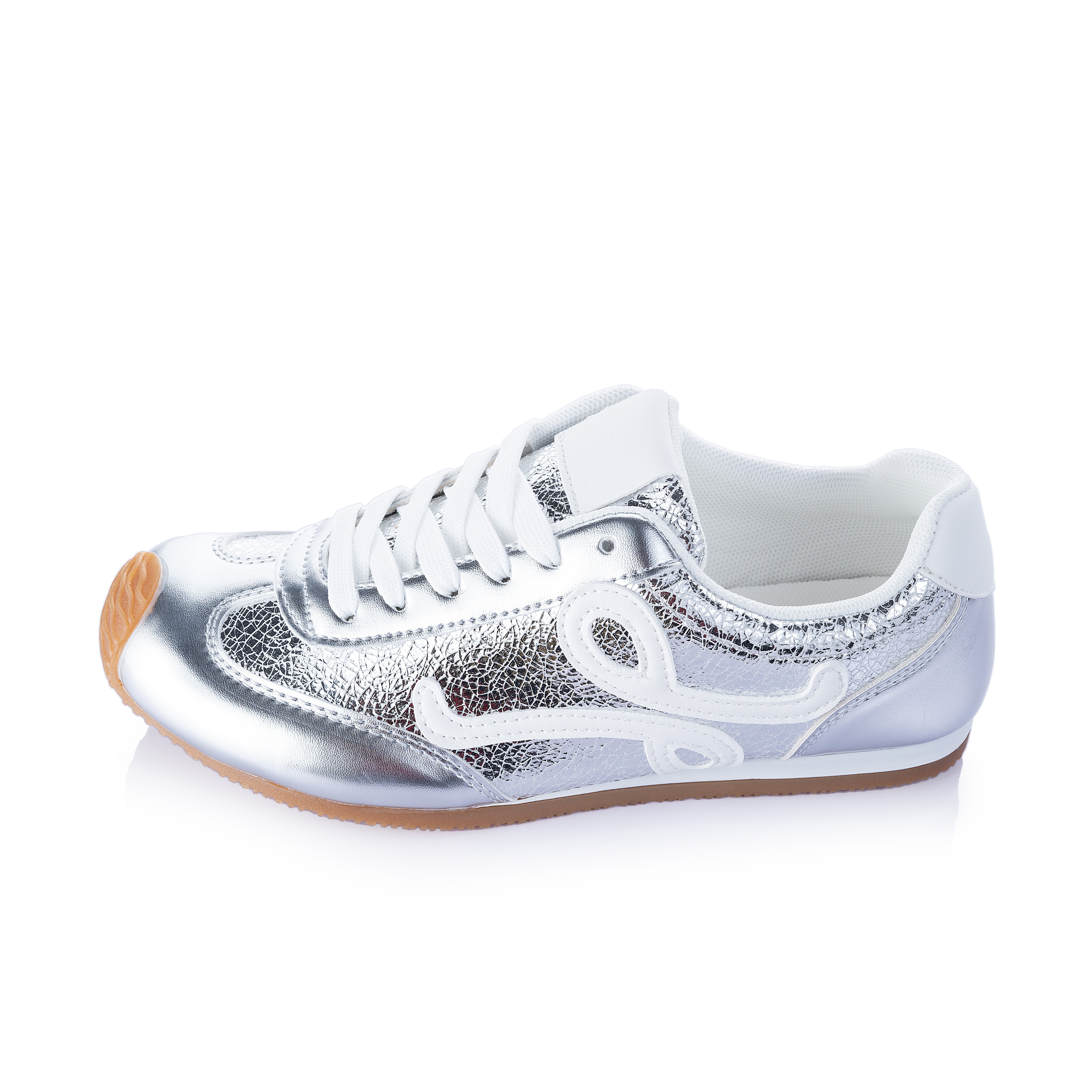 Metallic Crinkled Sneakers