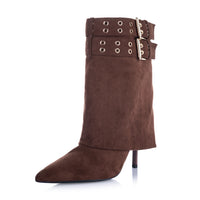 Fold over Stiletto Mid Boots