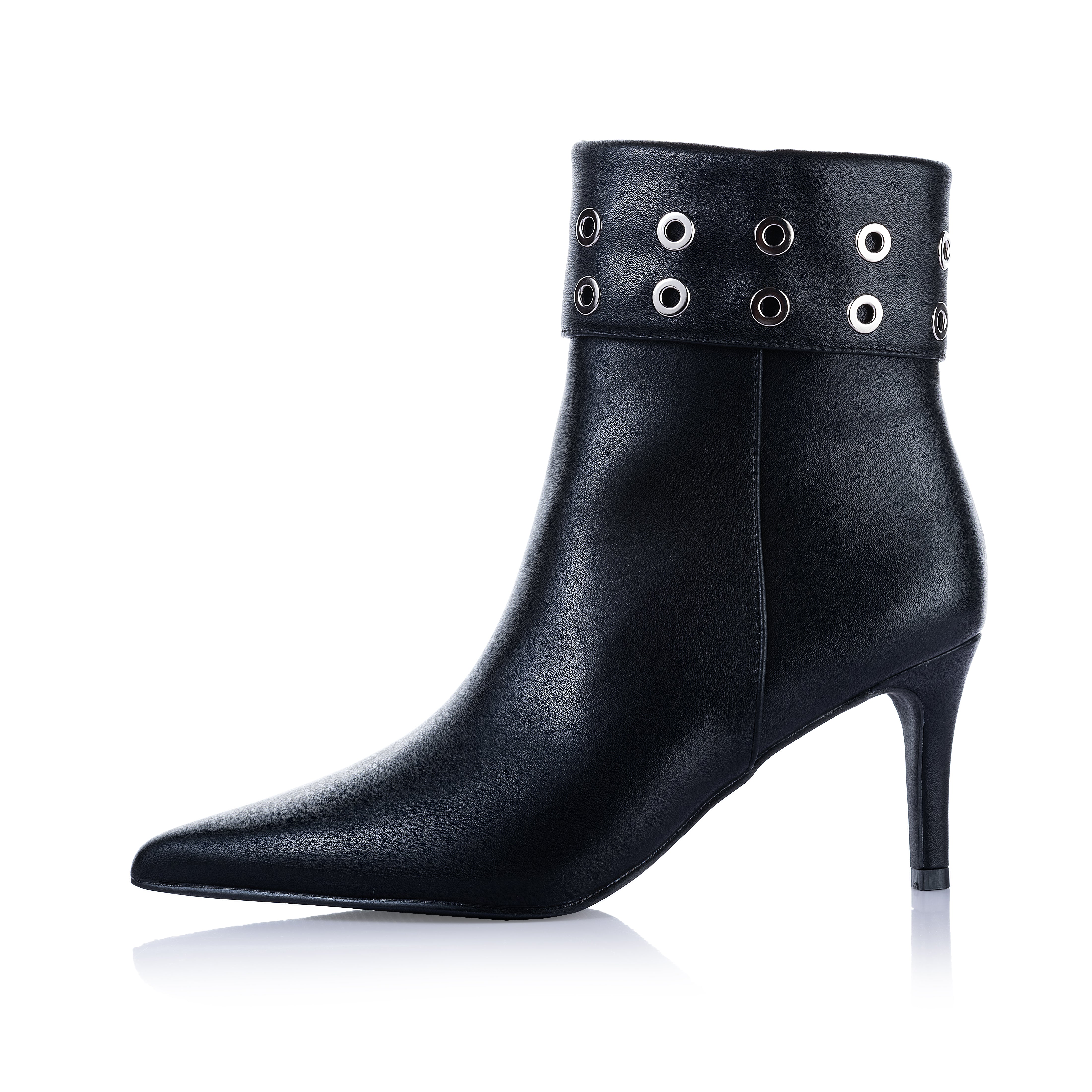 Grommet Stiletto Ankle Boots