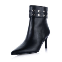 Grommet Stiletto Ankle Boots