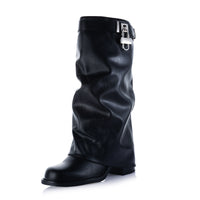 Fold over Knee High Boots