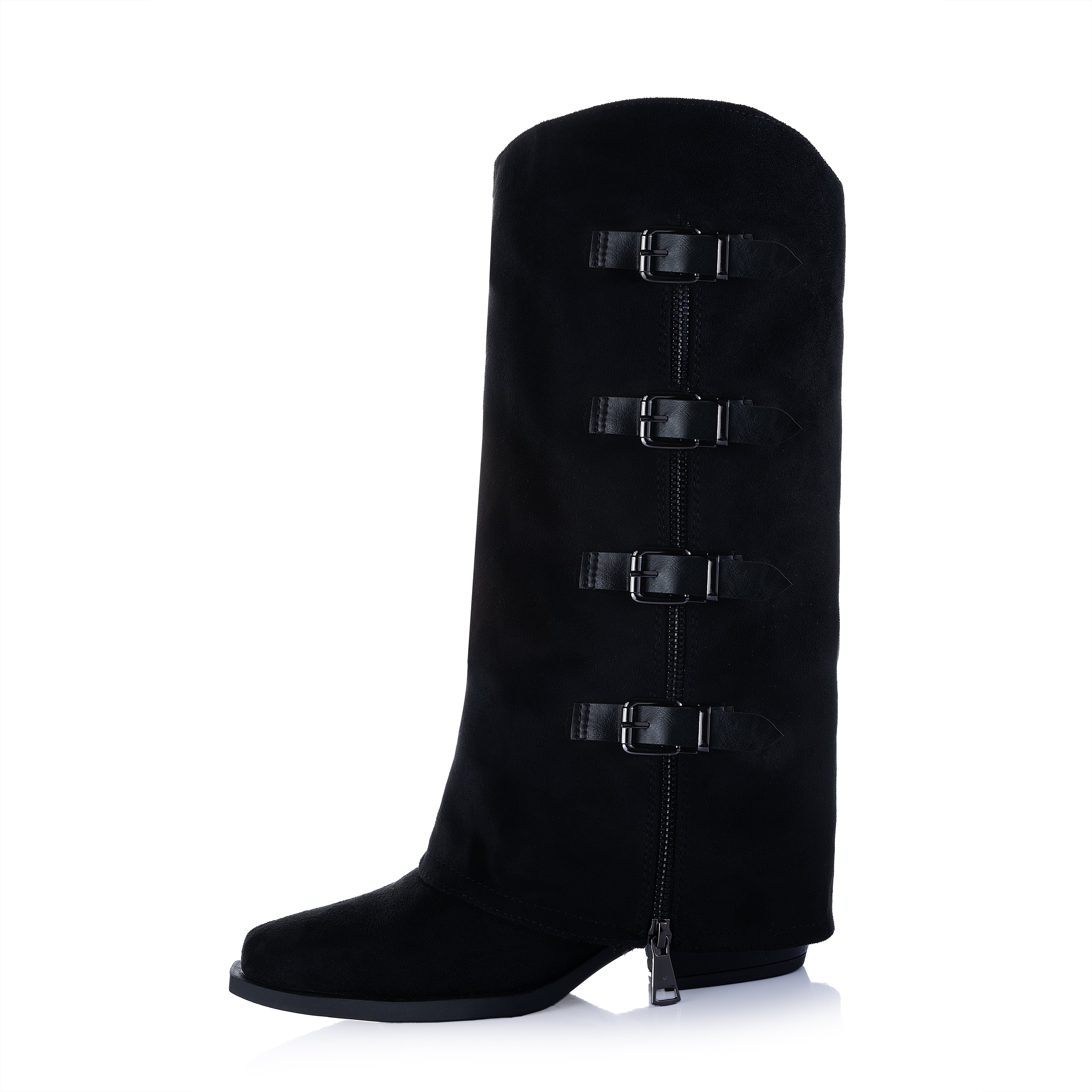 Multi-Buckle Knee High Boot