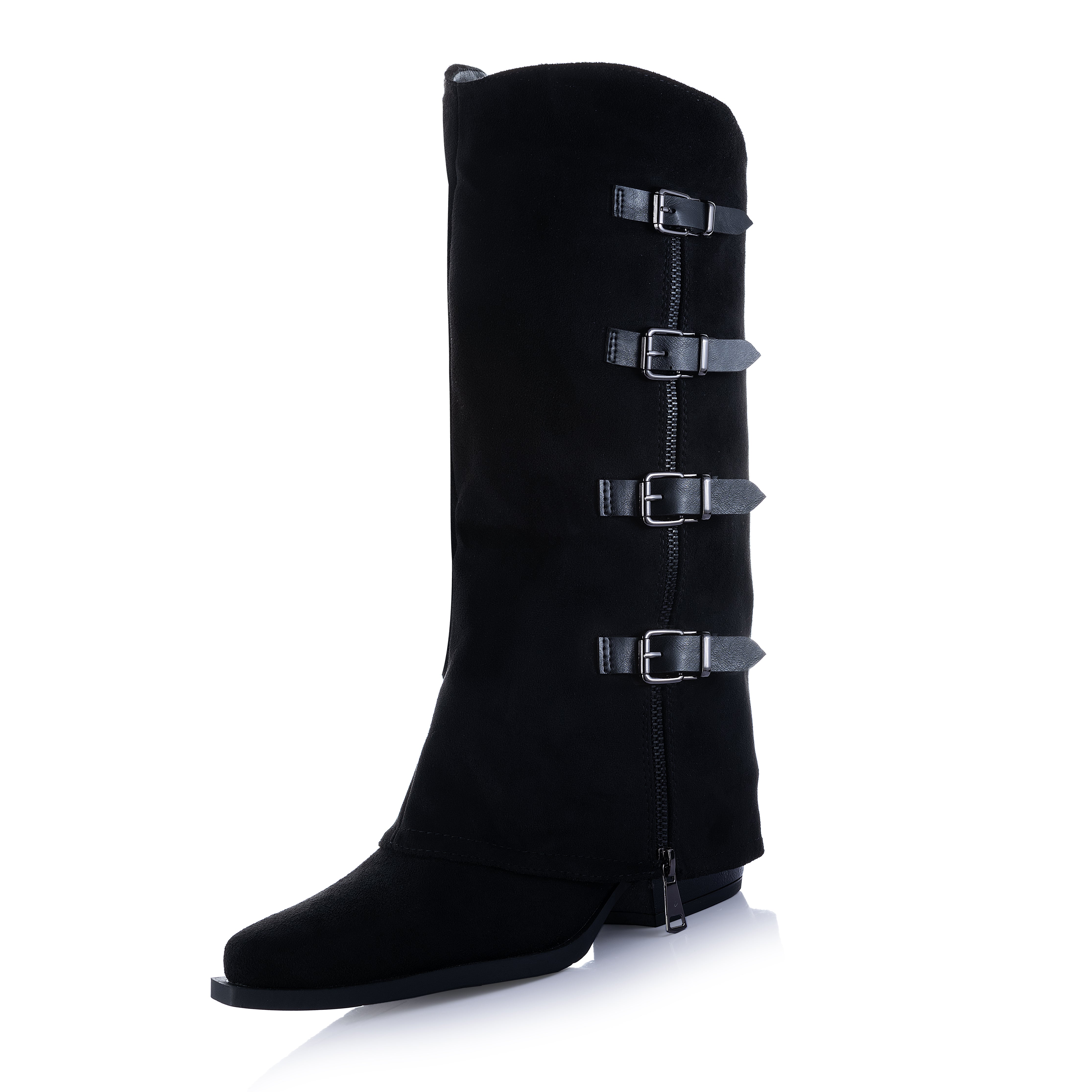 Multi-Buckle Knee High Boot