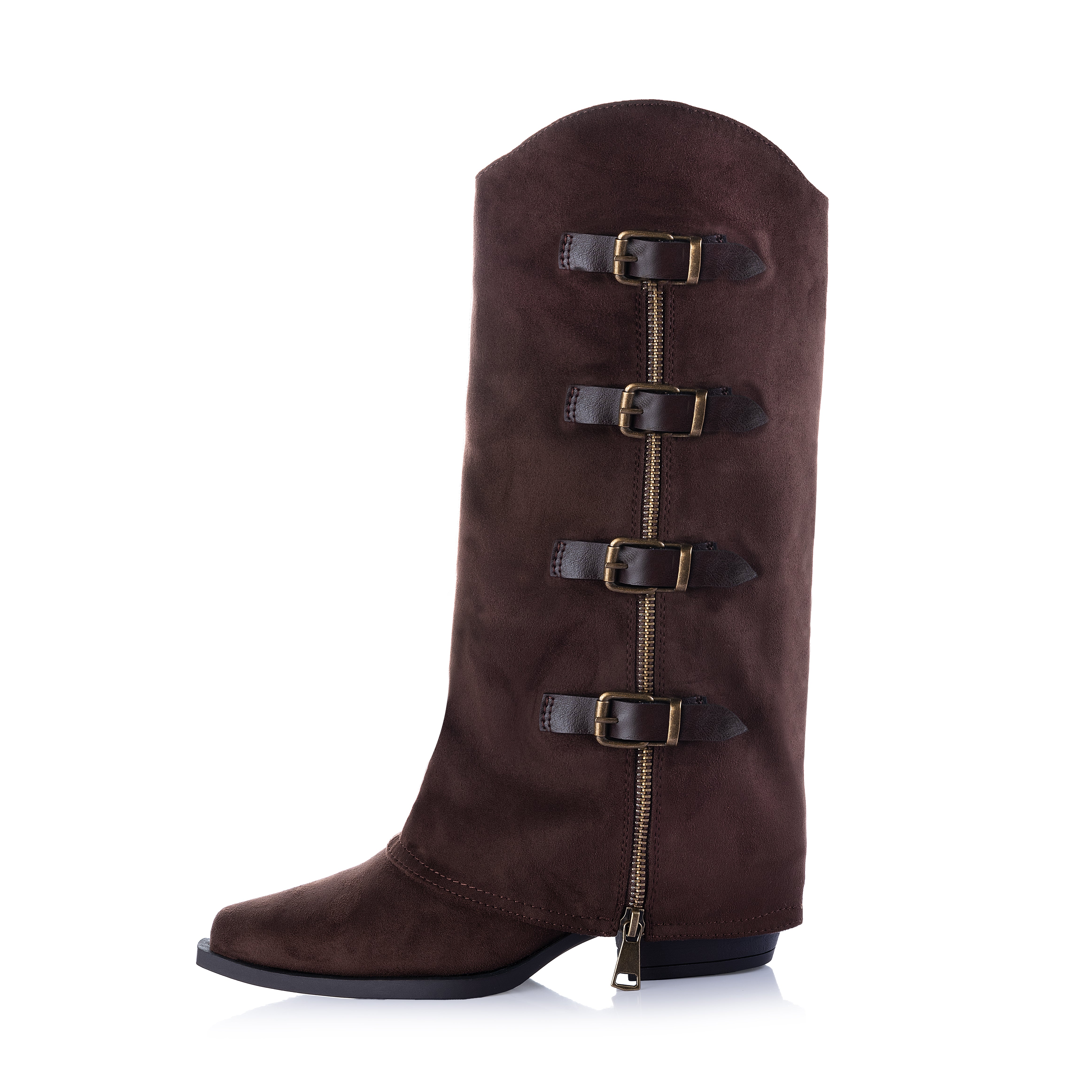 Multi-Buckle Knee High Boot