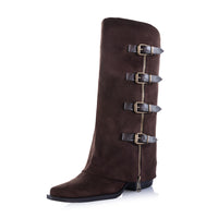 Multi-Buckle Knee High Boot