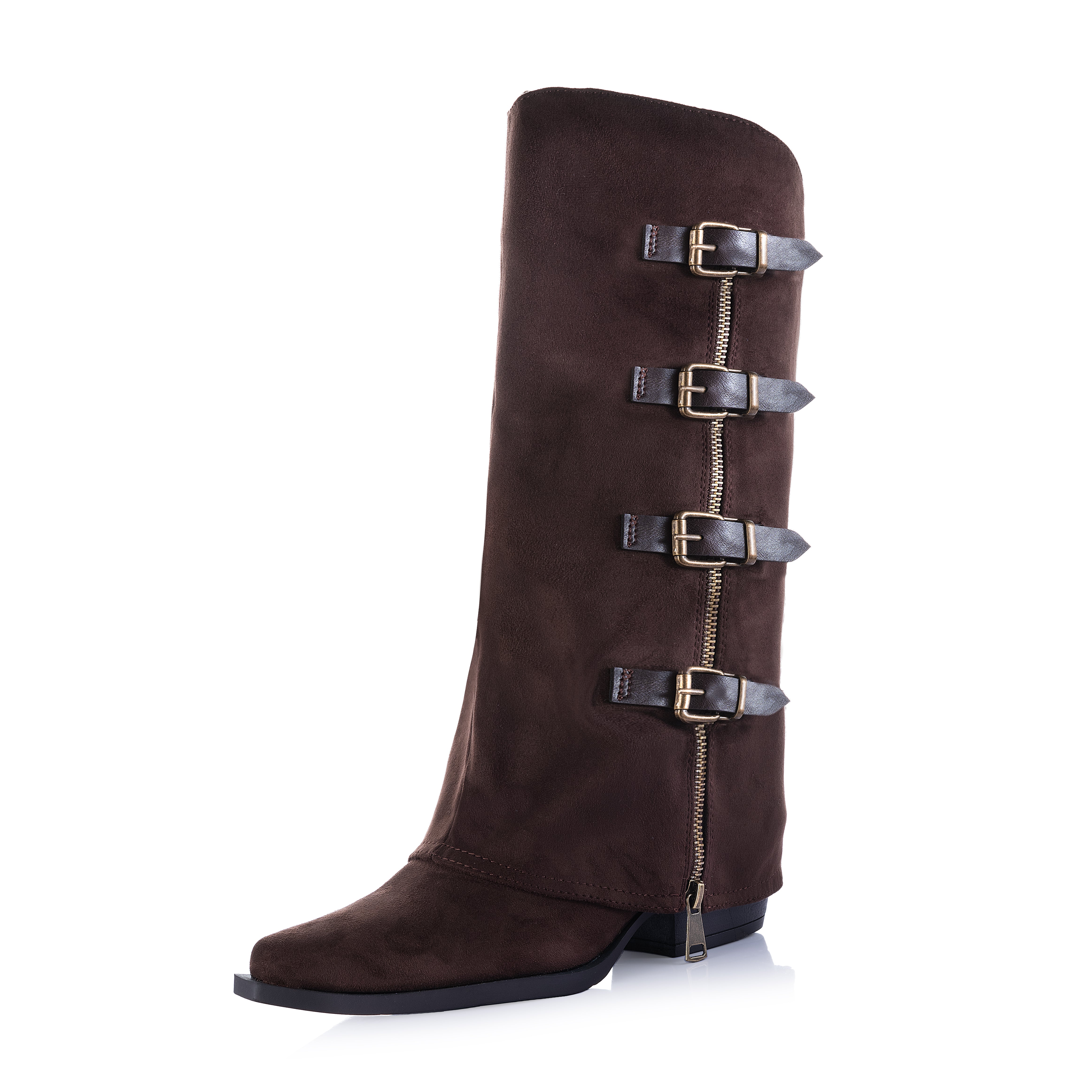 Multi-Buckle Knee High Boot