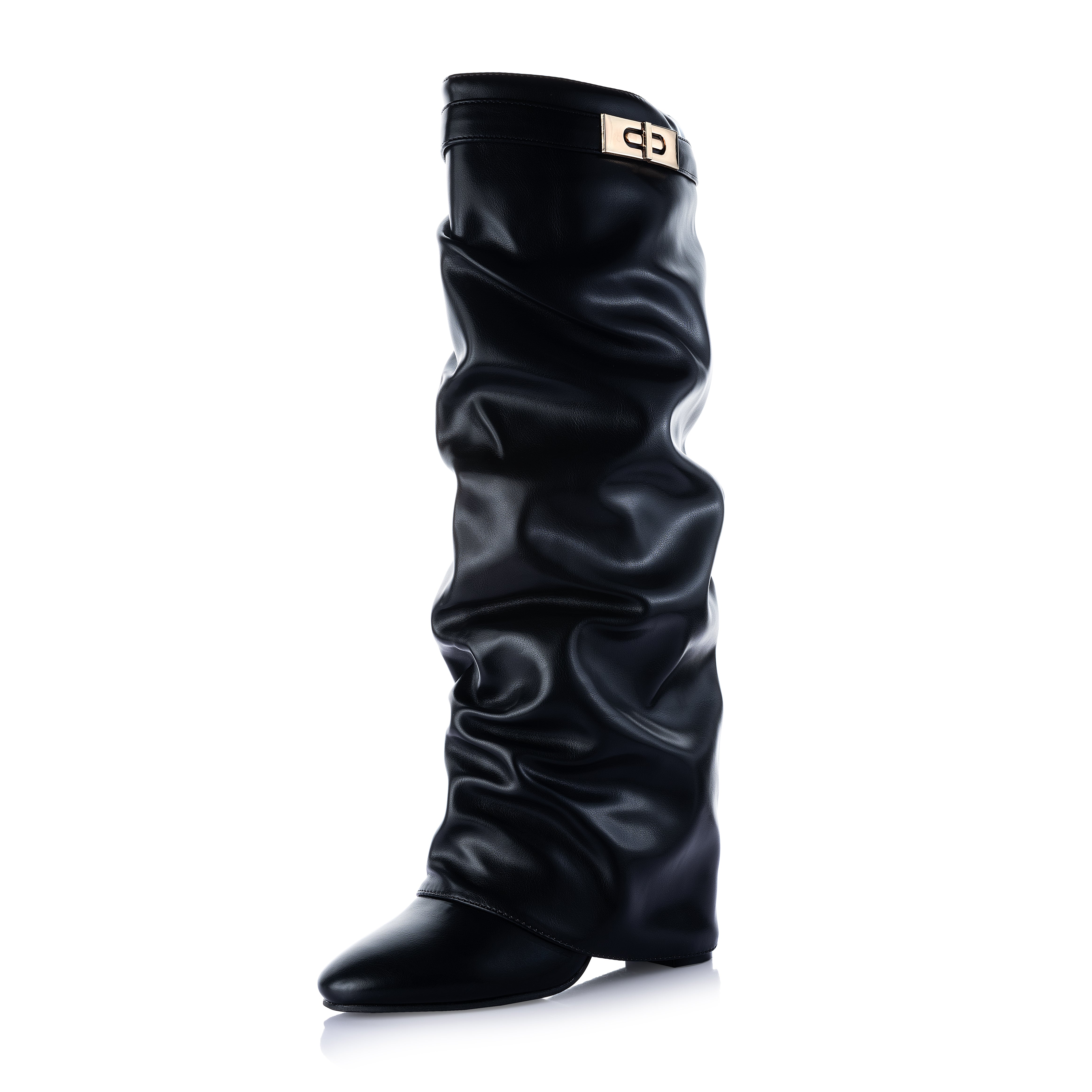 Fold Over High Boots With belt