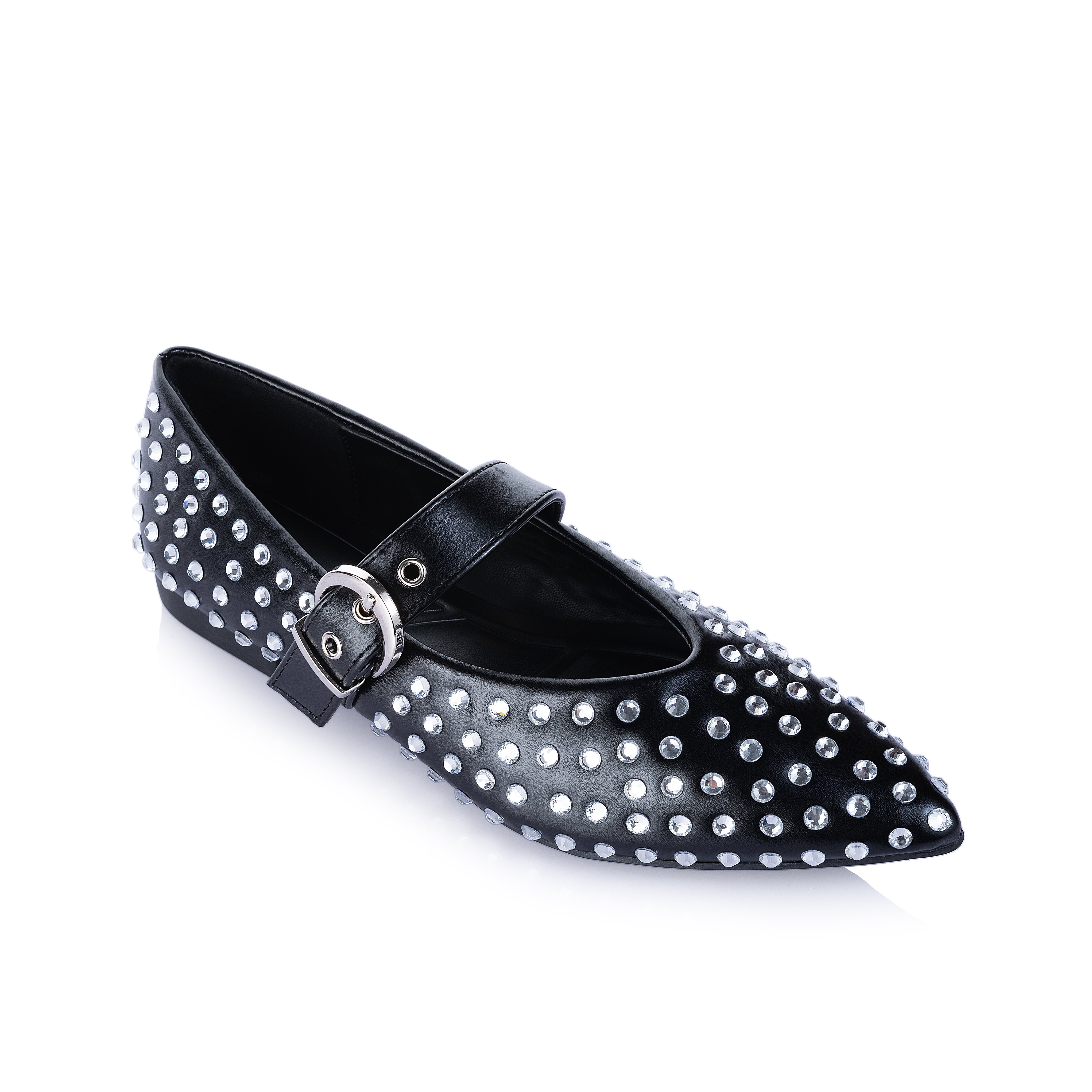 Studded Point Toe Mary Jane Ballerina