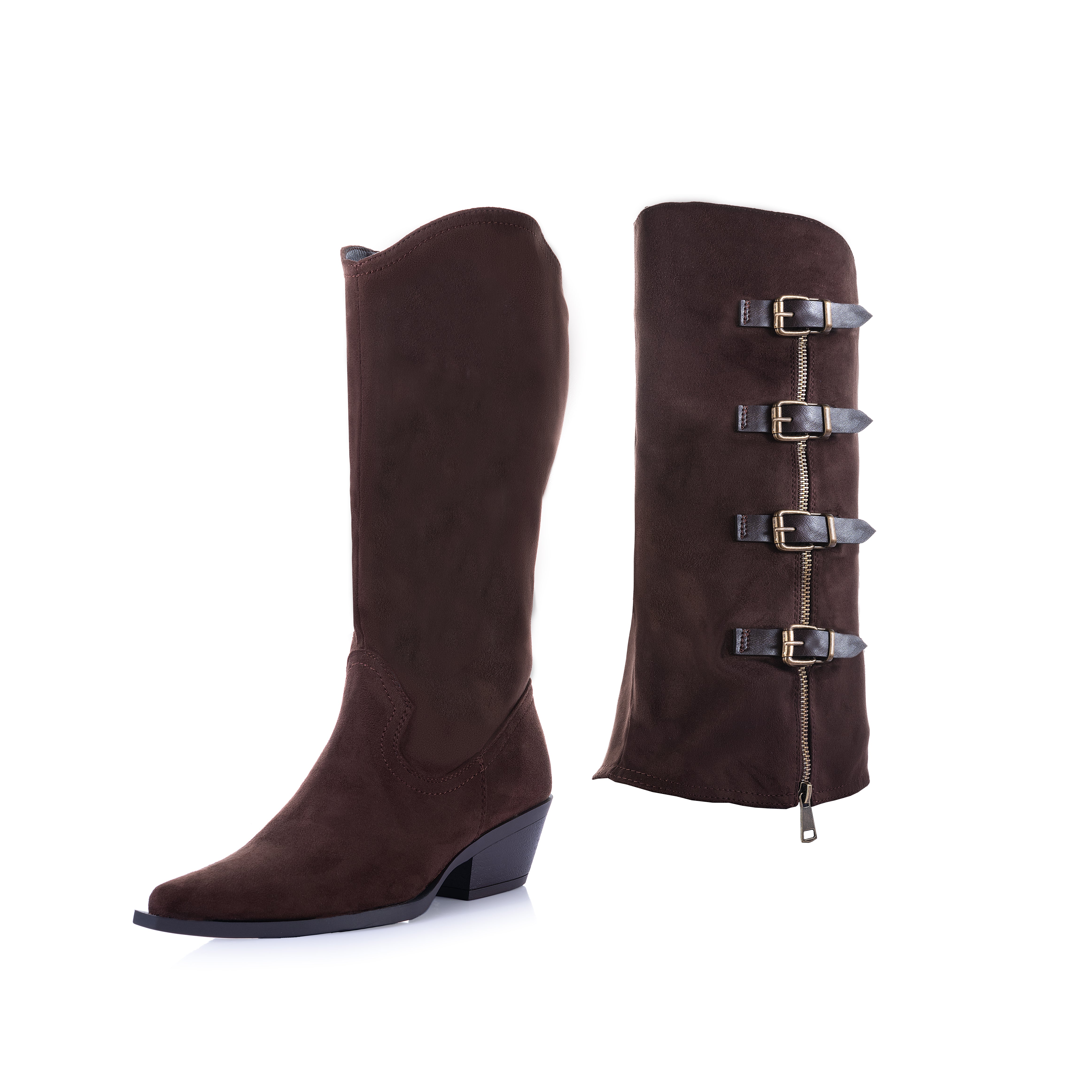 Multi-Buckle Knee High Boot