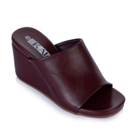 Wide-Band Leather Wedge Sandals