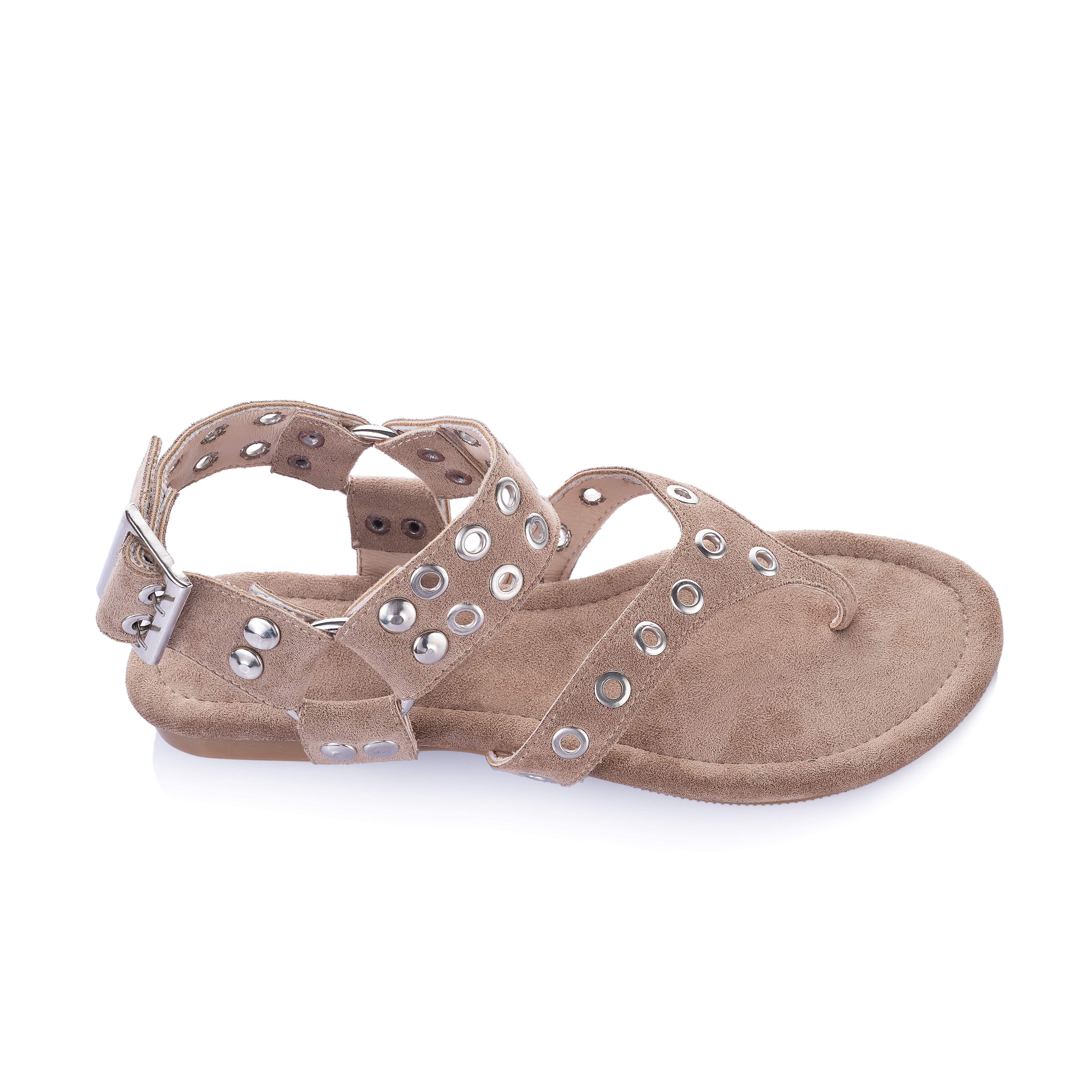 Suede Calfskin Thong Flat Sandals